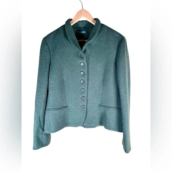 Ralph Lauren Women's Wool Herringbone Blazer/Jacket - Picture 2 of 8